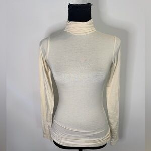 Divided Cream Long-Sleeve Turtleneck Top